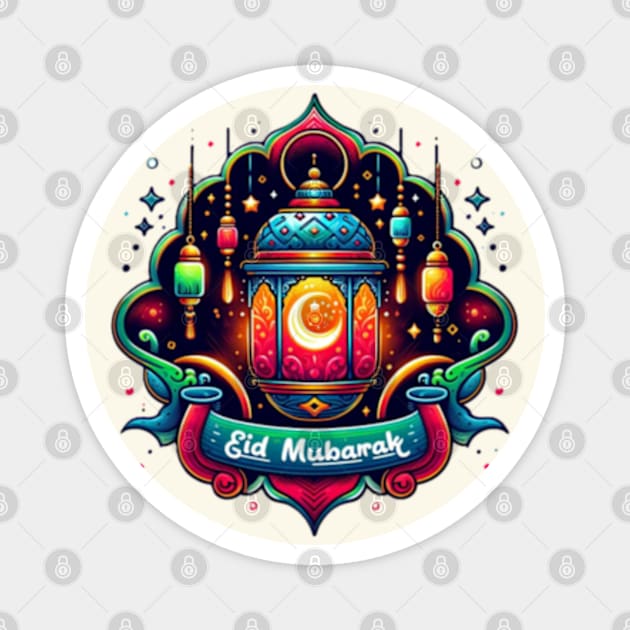 Arabesque Lantern: A Vibrant Illustration Magnet by AmelieDior